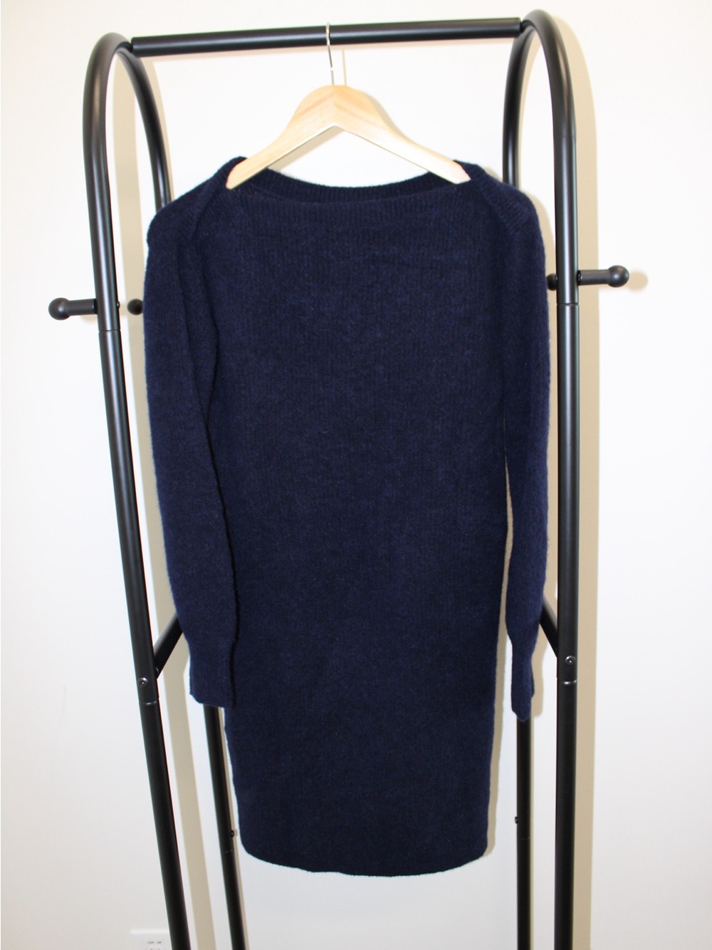 Navy Long Sleeve Knit Shift Dress